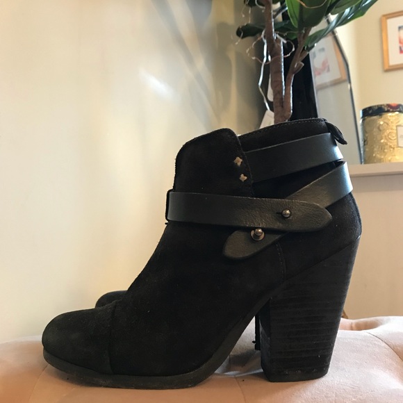 rag and bone black suede booties